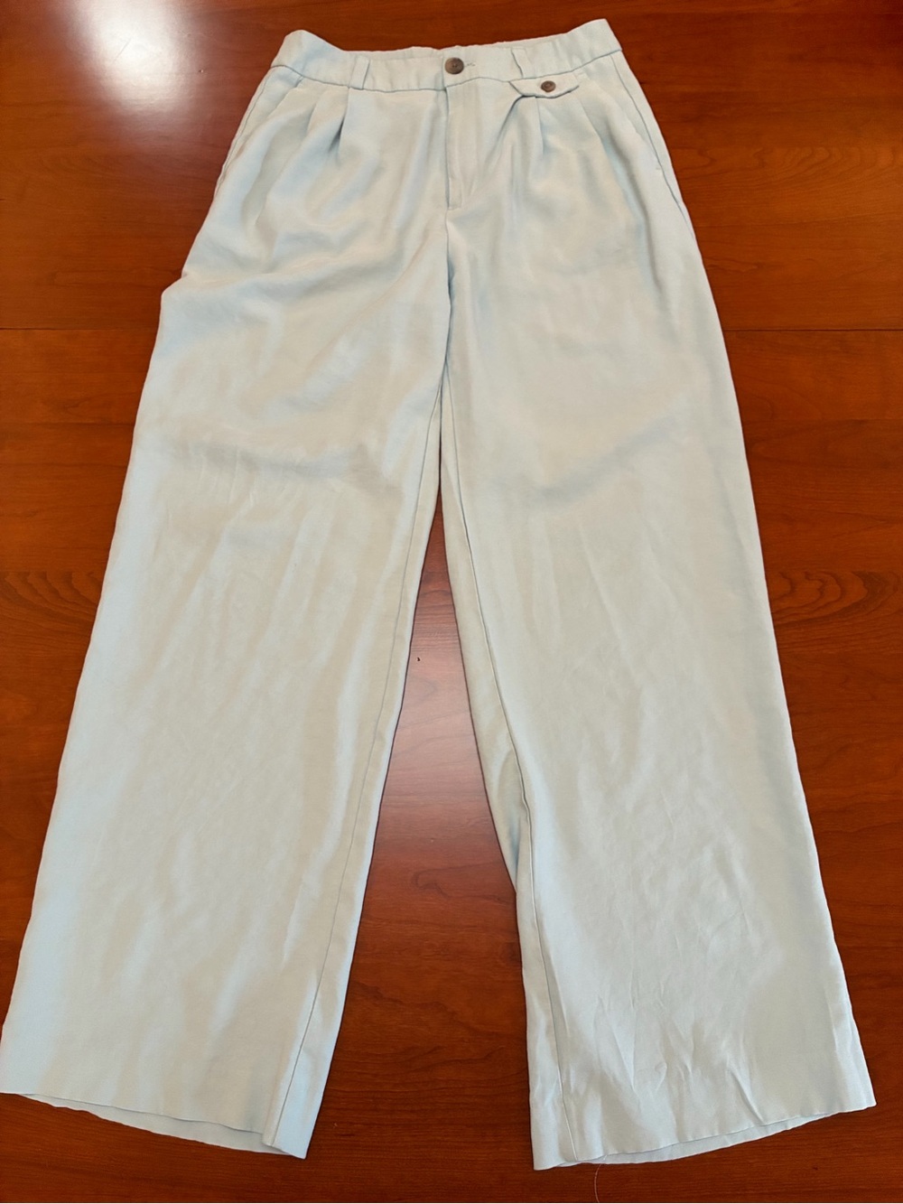 A New Day Size 8 Light Blue Pleated Wide Leg Trouser Pants